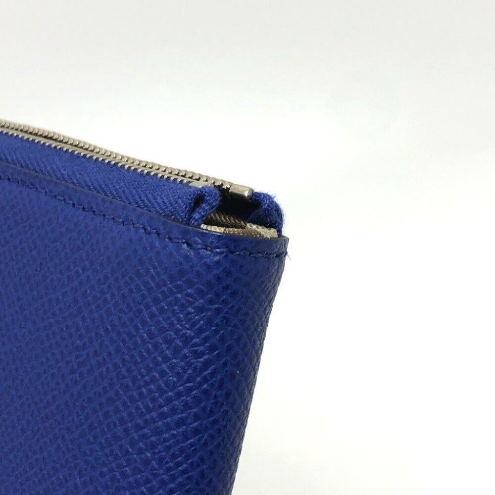 HERMES Azap Long Silk-In Zip Around Long Wallet Epsom Blue Based - Picture 10 of 11